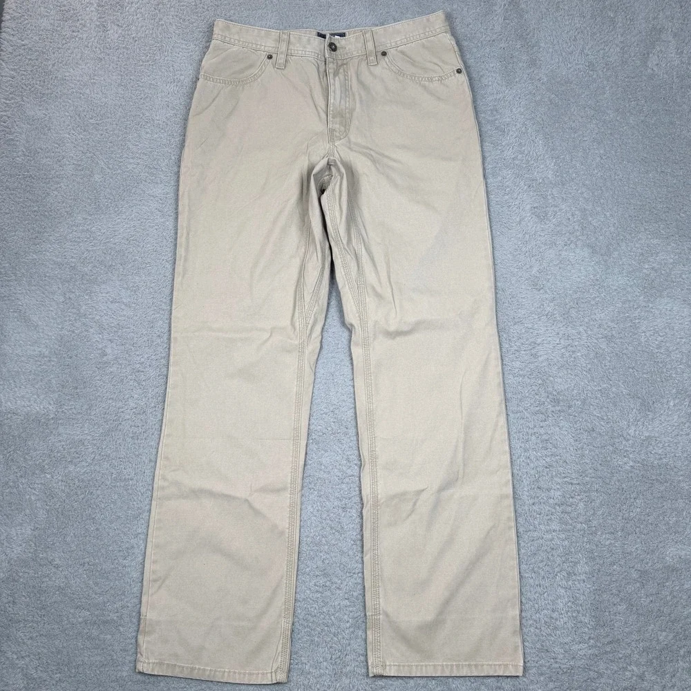 The North Face Mens 32 Regular Canvas Pant Khaki Tan Straight Leg Utility Hiking